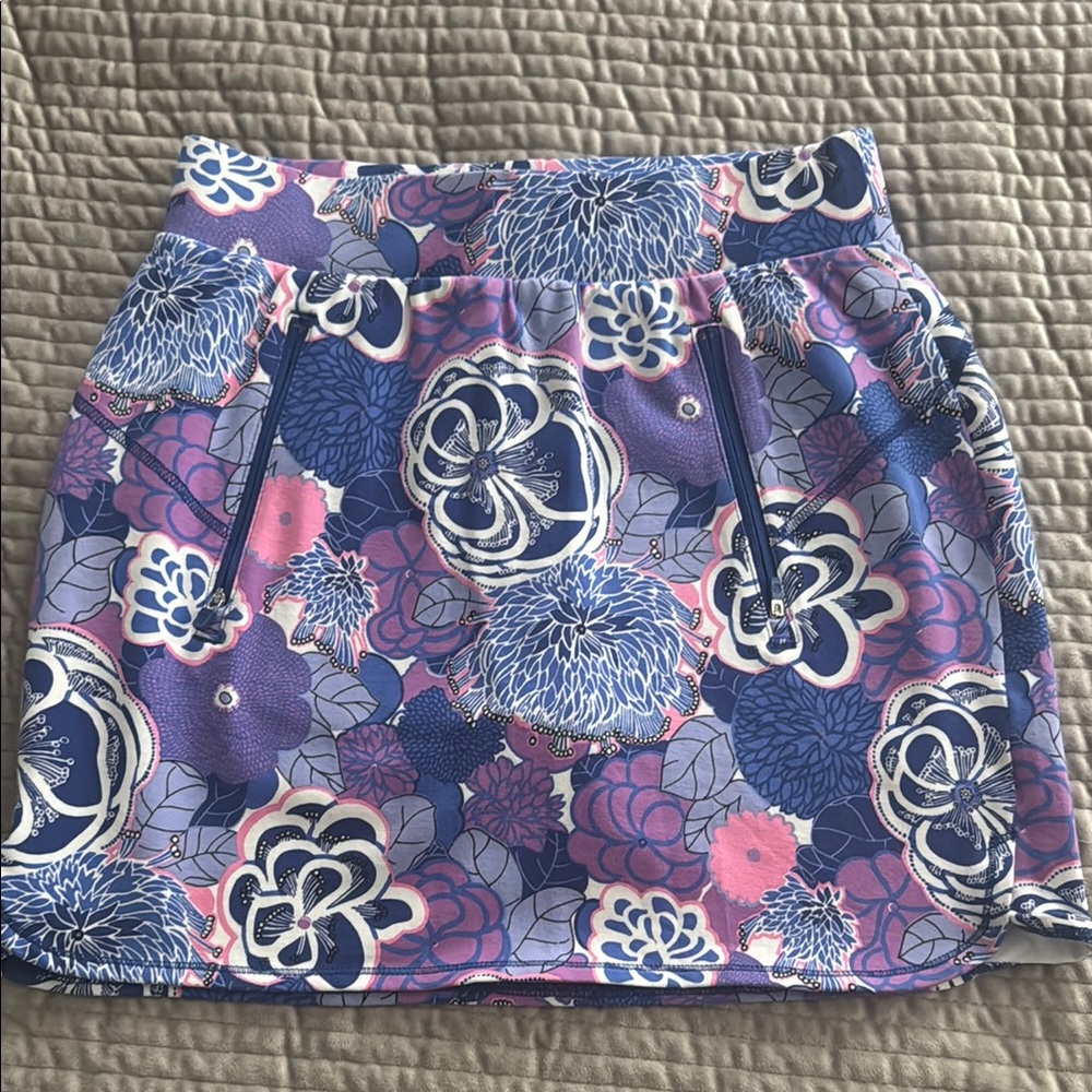 Talbots Blue and Pink Floral Mini Skirt skort